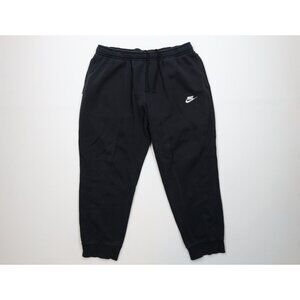 Vintage Nike Mens 2XL XXL Distressed Spell Out Cuffed Sweatpants Joggers Black